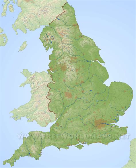 England Physical Map