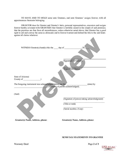 Arizona Warranty Deed From Husband To Himself And Wife Az Warranty