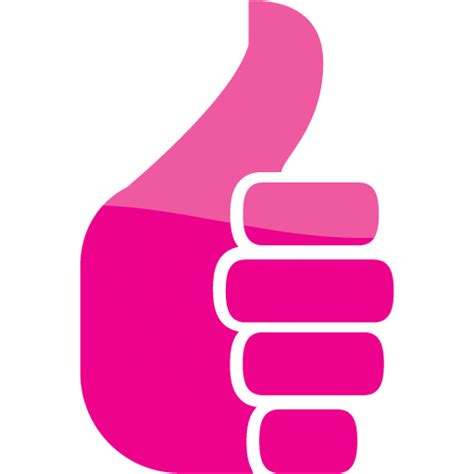 Web 2 Deep Pink Thumbs Up 3 Icon Free Web 2 Deep Pink Thumbs Up Icons
