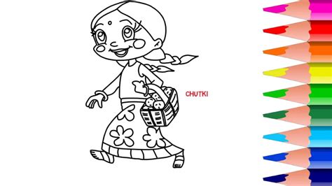 How To Draw Cartoon Chutki In Chhota Bheem Coloring Pages Art For