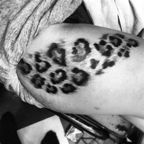 Cheetah Print Tattoos On Thigh