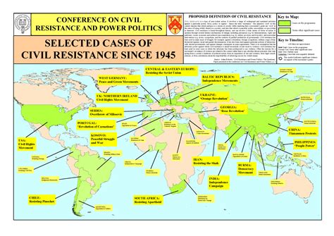 Map And Timeline Of Selected Cases Of Civil Resistance Since 1945 Icnc