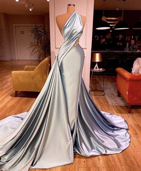 One Shoulder Prom Dresses 2022 Beaded Satin A Line Detachable Satin Elegant Cheap Prom Gown 2023
