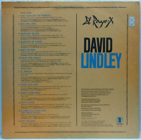 David Lindley El Rayo X Lp Us Rock Asylum She Took Off My Romeos