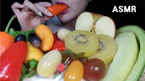 Asmr 과일 채소 리얼사운드 먹방 Veggie Platter Fruits And Vegetable Eating Sounds Youtube