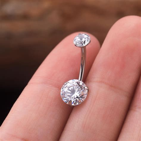14g Implant Grade Titanium Belly Button Ring Navel Ring Belly Etsy