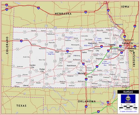 Kansas Road Map Kansas Map Roadmap Highway Map Gambaran