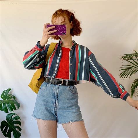 Super Cute Vintage Cropped Stripy Jacket In The Depop Looks Vintage Femininos Moda