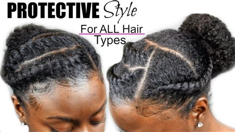 Girl, you gonna give off some serious sassy vibes when sporting this high bun look. Quick & Easy PROTECTIVE Style For ALL Hair Types - YouTube