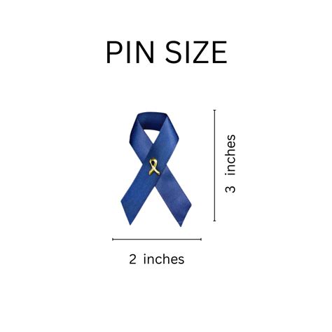 Bulk Satin Rectal Cancer Awareness Blue Ribbon Pins Inexpensive Pins