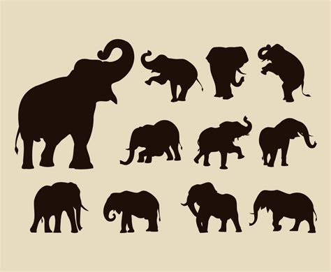 Elephant Silhouette Vector Freepatternsarea Images
