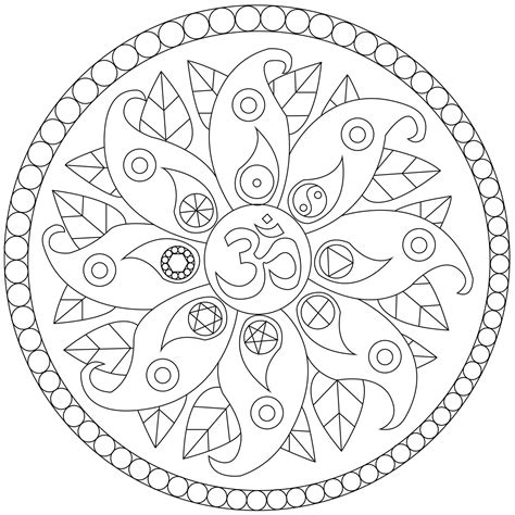 Simple Mandala With Symbols Easy Mandalas For Kids