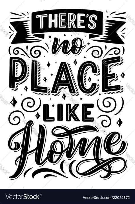 There Is No Place Like Home Quote Royalty Free Vector Image