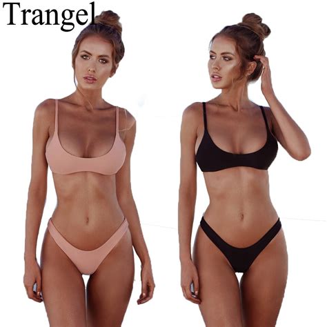 Buy Trangel Solid Color Push Up Swimsuit 2018 Bikini