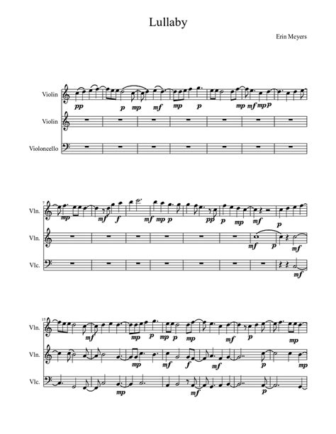 Lullaby Sheet Music For Violin String Duet