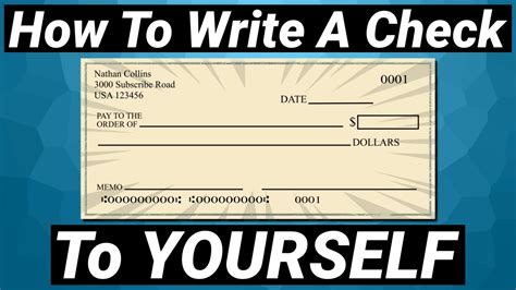 How To Write A Check To Yourself Youtube
