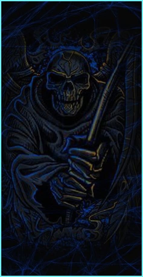 Blue Death Reaped Skull Hd Mobile Wallpaper Peakpx