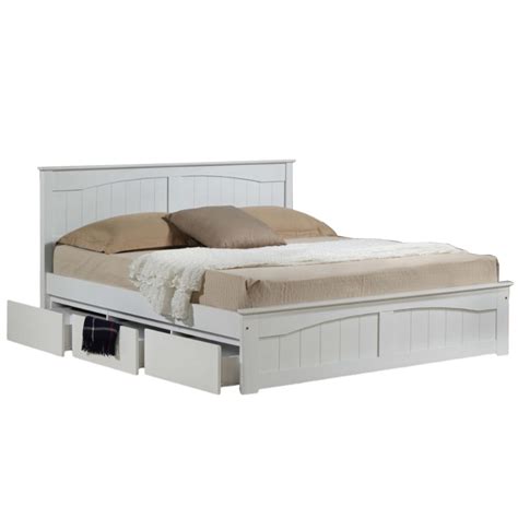 Lt1546 Solid Wooden Queen Size Bed Frame With 3 Drawers