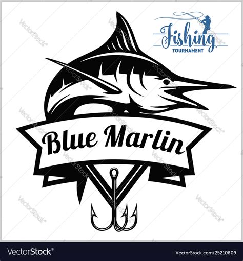 Blue Marlin Fishing Logo Royalty Free Vector Image