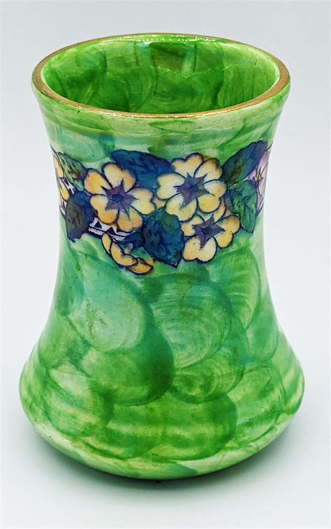 Vintage Art Deco Maling Pottery Victoria Green Lustre Vase Etsy Canada