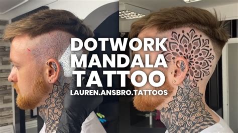 Unreal Dotwork Mandala Side Of The Head Tattoo By Laurenansbrotattoos