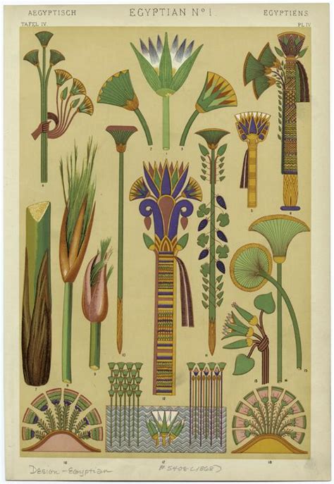 Egyptian Lotus Motifs Nypl Digital Collections