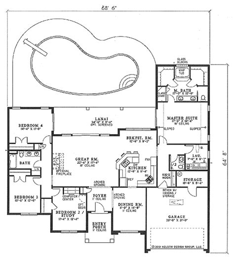 Mediterranean Style House Plan 4 Beds 25 Baths 2388 Sqft Plan 17