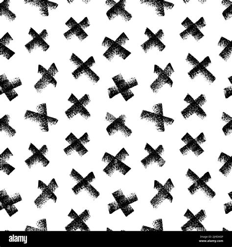 Hand Drawn Black Cross Vector Seamless Pattern Stock Vector Image And Art