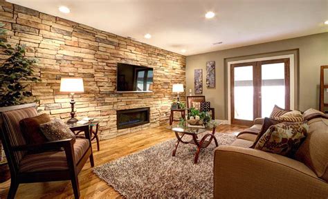 Living Room Stone Accent Wall With Tv Joeryo Ideas