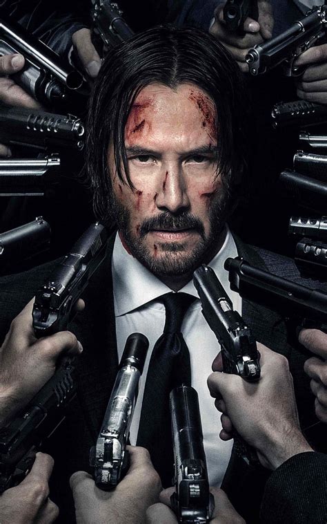 John Wick 2 Keanu Reeves Armes Cicatrices Fond Décran De Téléphone
