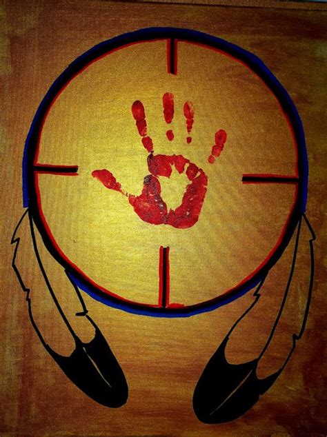 Red Hand Shield Painting By Ikce Wicasa Artmajeur