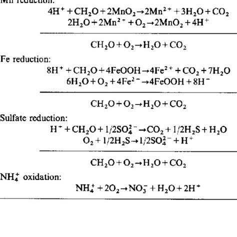 Organic Carbon Oxidation Reactions And The Subsequent Oxida Tion Of