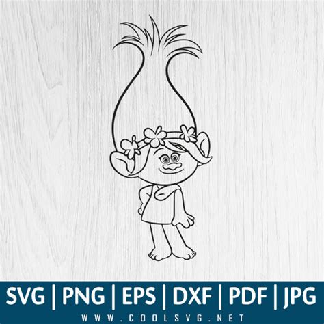 Troll Hair Svg Png Eps Dxf Poppy Trolls Outline Svg Great For Subl