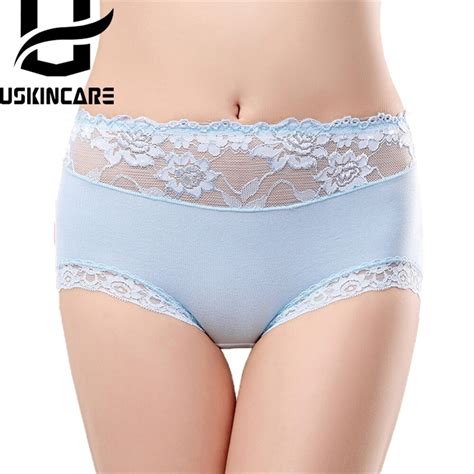 uskincare 1 pcs lot quality cotton panties for women breathable soft briefs lace mid waist girl