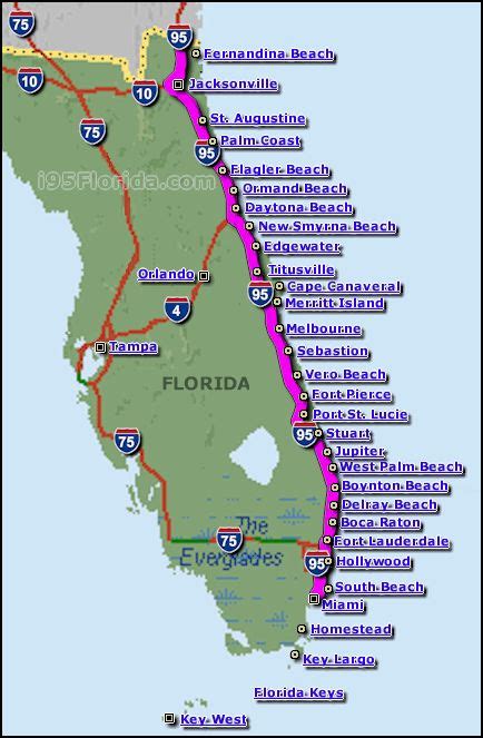 East Coast Beaches Maps Of Florida And List Of Beaches Pinterest