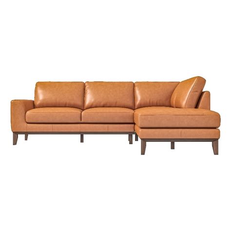 Milton Modern Tufted Living Room Top Leather Corner Sectional Sofa In