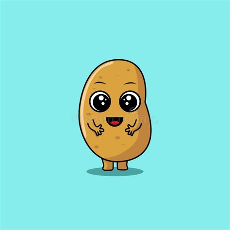 Cute Potato Cartoon Thumb Up Stock Vector Illustration Of Icon Cute