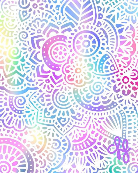 Zentangle Art Con Colores Pastel Mandala Wallpaper Cool Wallpaper