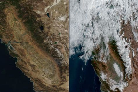 Satellite Photos Show Dramatic Change After Atmospheric River Hits