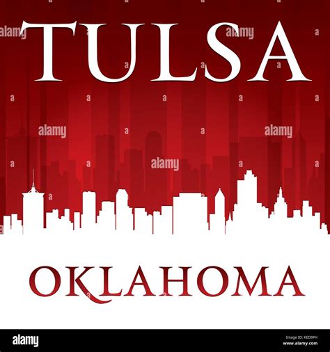 El Horizonte De La Ciudad De Tulsa Oklahoma Silueta Ilustración