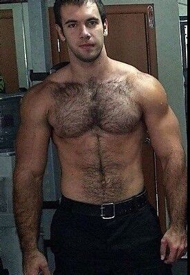 Shirtless Male Muscular Beefcake Huge Hunk Hairy Beefy Dude Photo X C Picclick Au