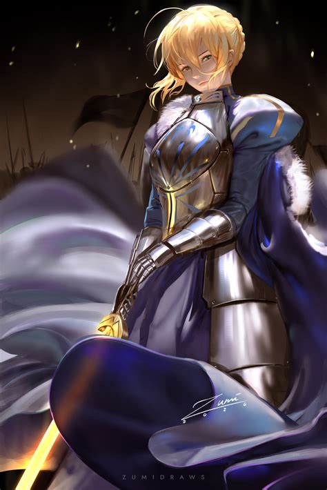 Saber Fate Series Anime Girls Fan Art Looking At Viewer Armor Arm My Xxx Hot Girl