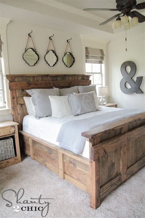 King size beds or modern look. DIY King Size Bed Free Plans | Rustic master bedroom, Home ...