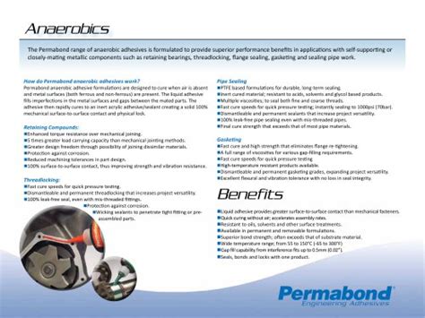 Permabondのすべてのカタログと技術パンフレット