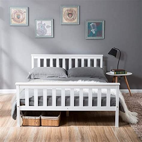 Life Carver Bed Wooden Frame White Solid Pine For Adults Kids