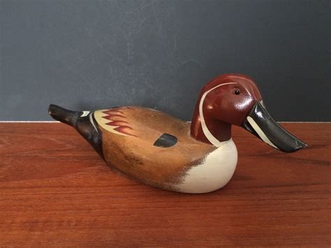 Md Century Wood Duck Decoy Hand Carved And Hand Painted 115 Long Wood