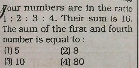 The Sum Of Two Numbers Is 8 If Their Sum Is 4 Times Their Difference