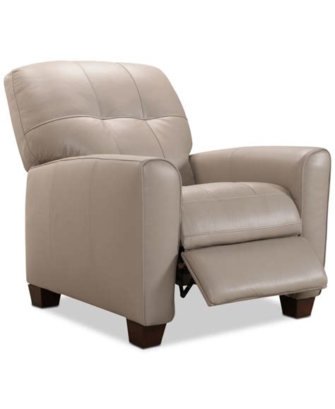 Kaleb Tufted Leather Recliner Created For Macys Ranch Brown