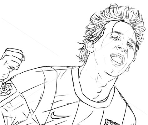 Lionel Messi Coloring Pages Messi Coloring Lionel Drawing Draw