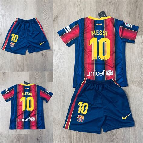 Messi 10 Barcelona Home Soccer Jersey 2021 Set For Kids Etsy